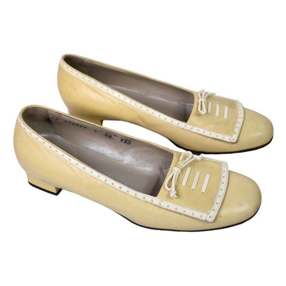 Cole Haan Studio Heels 7 AA Womens Beige Narrow Bow Front Block Heel Slip On - Picture 8 of 13
